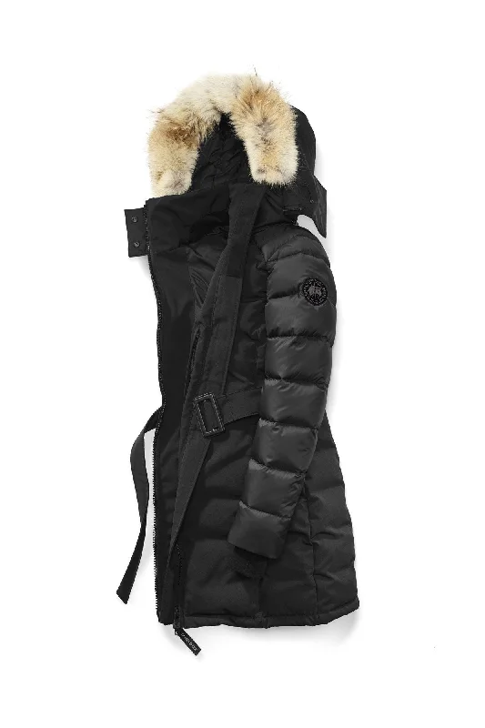 Womens Rowan Parka Black Label Casual Fleece-Lined Parka