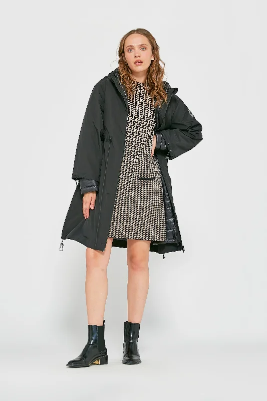 19635001 4 Way Parka - Black Plush Lined Parka Coat