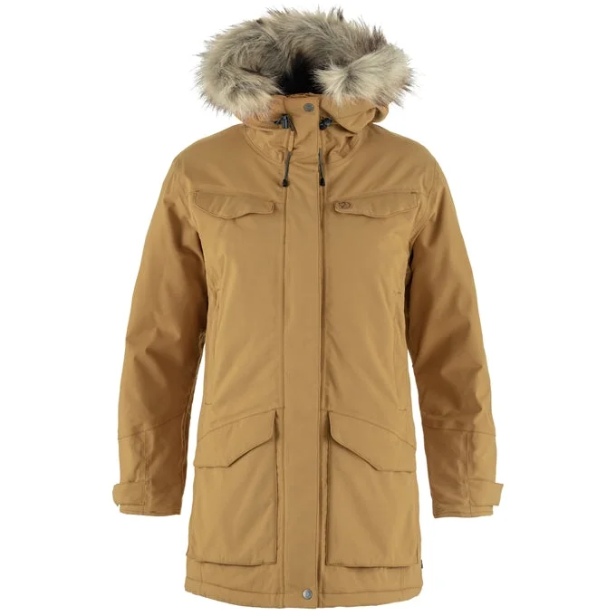 Fjallraven Women's Nuuk Parka in Buckwheat Brown High-Quality Waterproof Parka