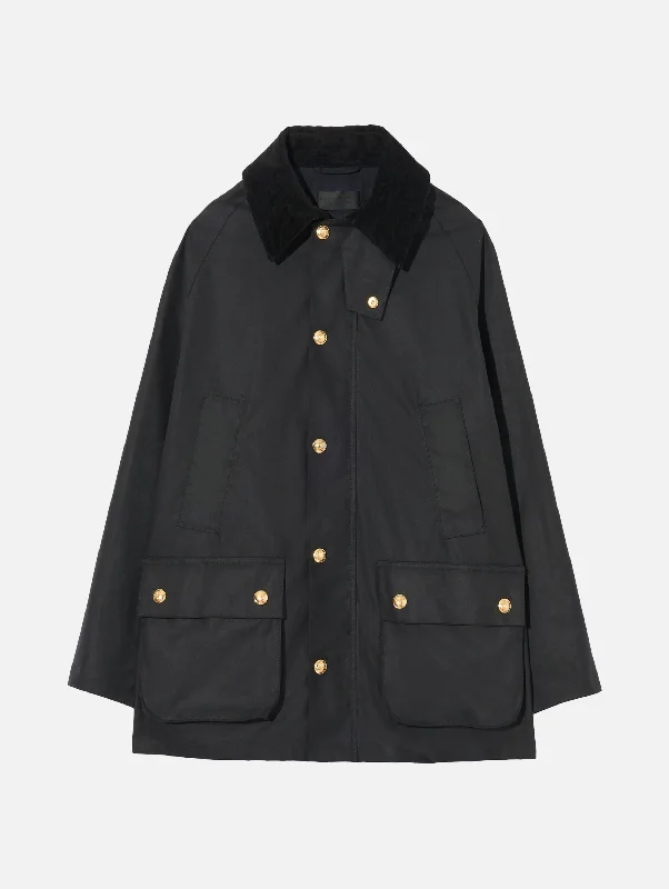 Kedem Waxed Parka in Black Elegant Faux Leather Parka