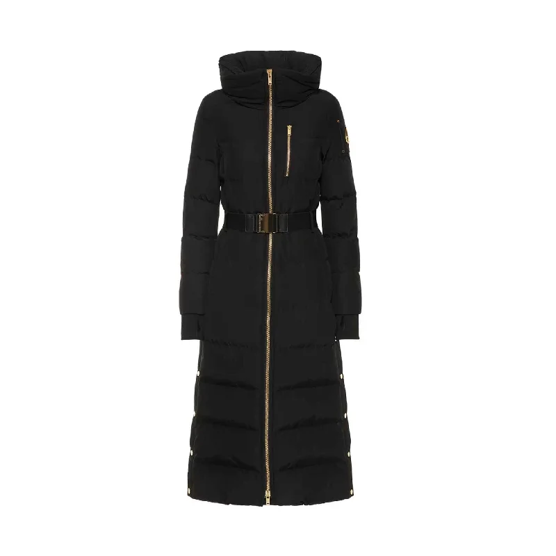 Moose Knuckles Womens Gold Irving Parka in Black Warm Classic Winter Parka