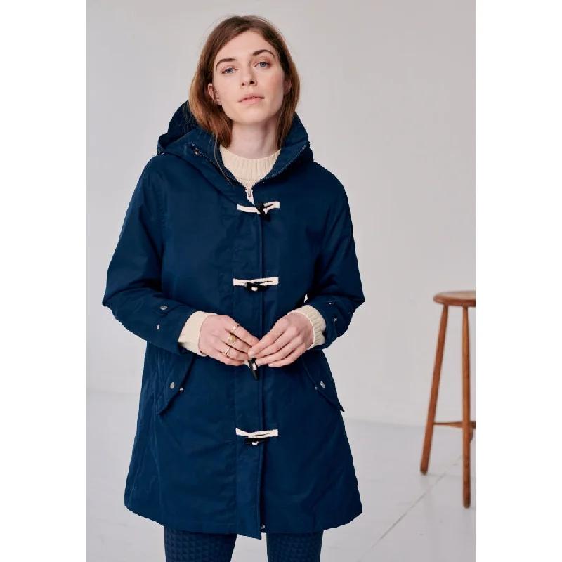 Sarona Parka - Navy Belted Stylish Parka Jacket