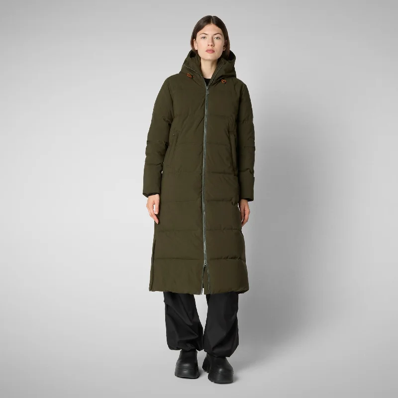 PARKA DONNA MISSY VERDE TERRA Softshell Hooded Parka Coat