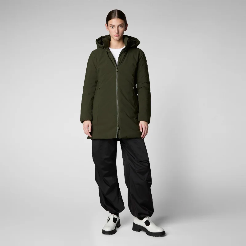 PARKA DONNA CON CAPPUCCIO RACHEL VERDE TERRA  Thermal Padded Parka Jacket