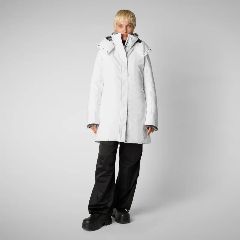 PARKA DONNA CON CAPPUCCIO SAMANTAH WHITE Fashionable Insulated Parka Jacket