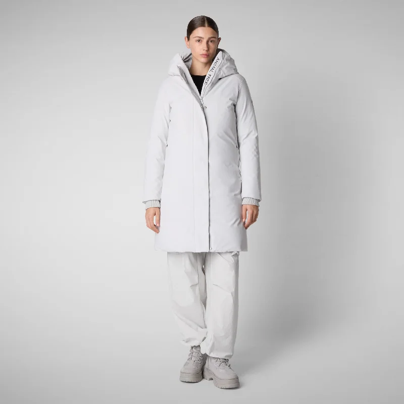 PARKA DONNA CON CAPPUCCIO SIENNA GRIGIO NEBBIA Trendy Long Hooded Parka