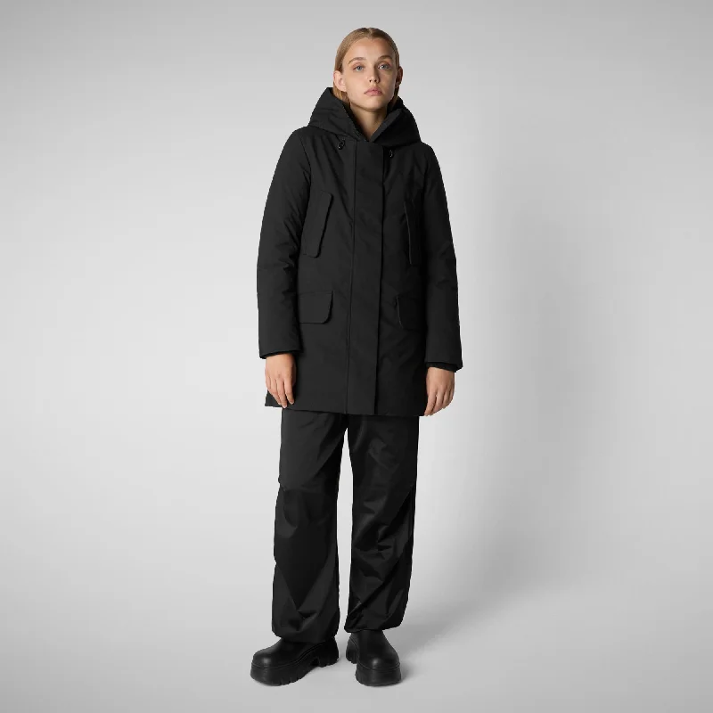 PARKA DONNA CON CAPPUCCIO SOLEIL NERO Comfortable Sherpa-Lined Parka