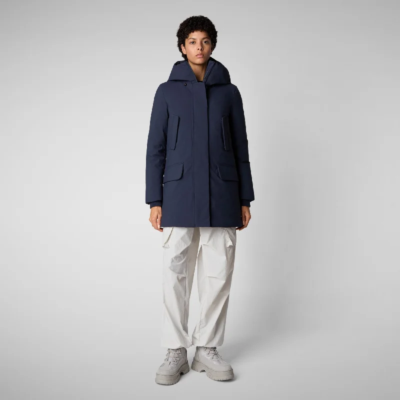 PARKA DONNA CON CAPPUCCIO SOLEIL BLU NAVY Thick Fleece Parka Jacket