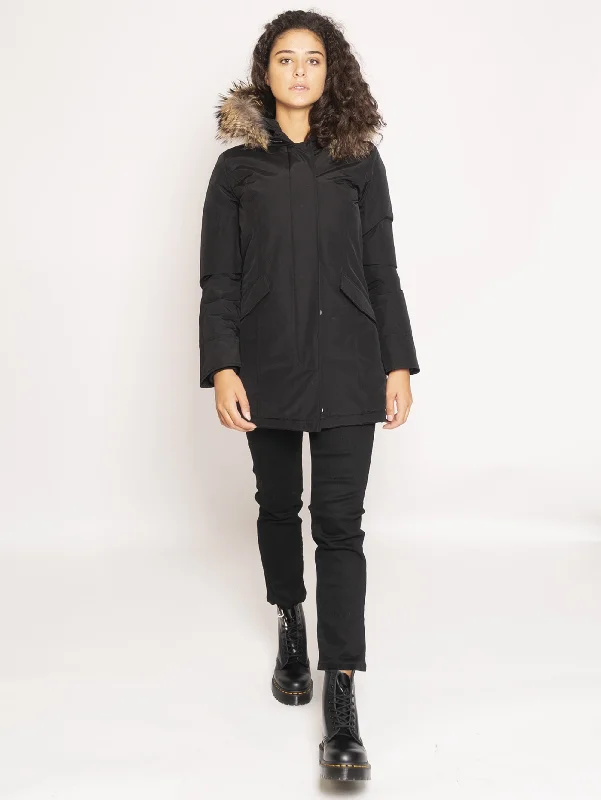 Giaccone Parka in Ramar - Nero Thick Warm Insulated Parka