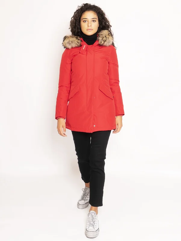 Giaccone Parka in Ramar - Rosso Quilted Water-Resistant Parka