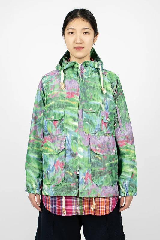 Atlantic Parka Green Floral Elegant Mid-Length Parka