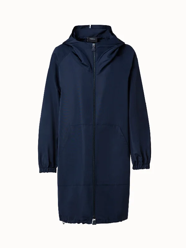 Water-Repellent Silk Taffeta Parka Quilted Stylish Parka Coat