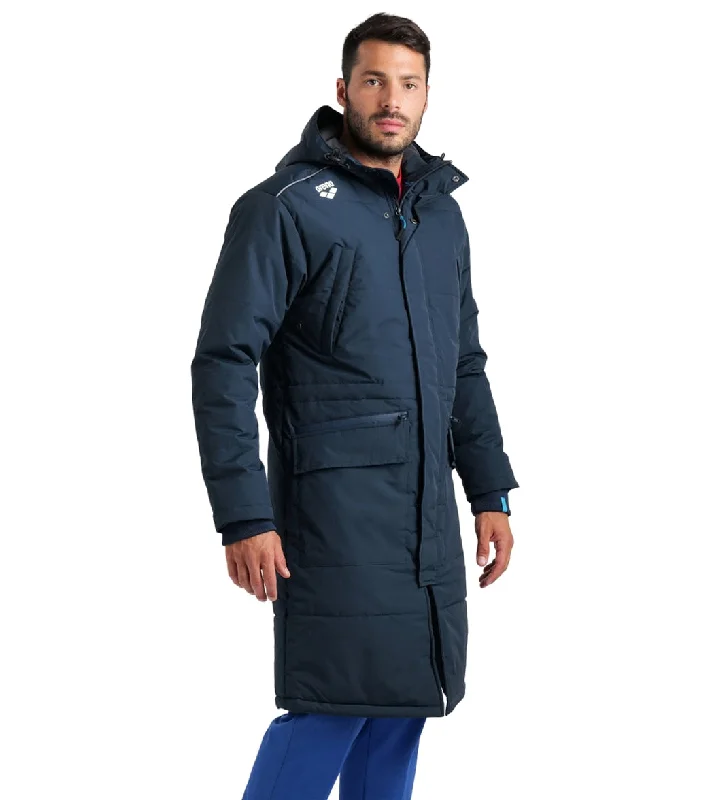 Arena Unisex Team Parka Navy Puffer Hooded Parka Coat