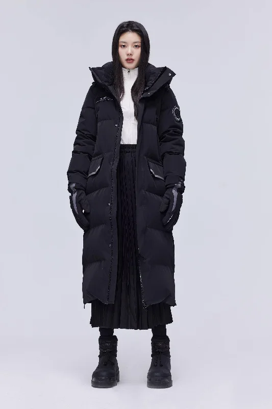 Light Extreme Nuetral Long Parka Adjustable Waist Parka Coat