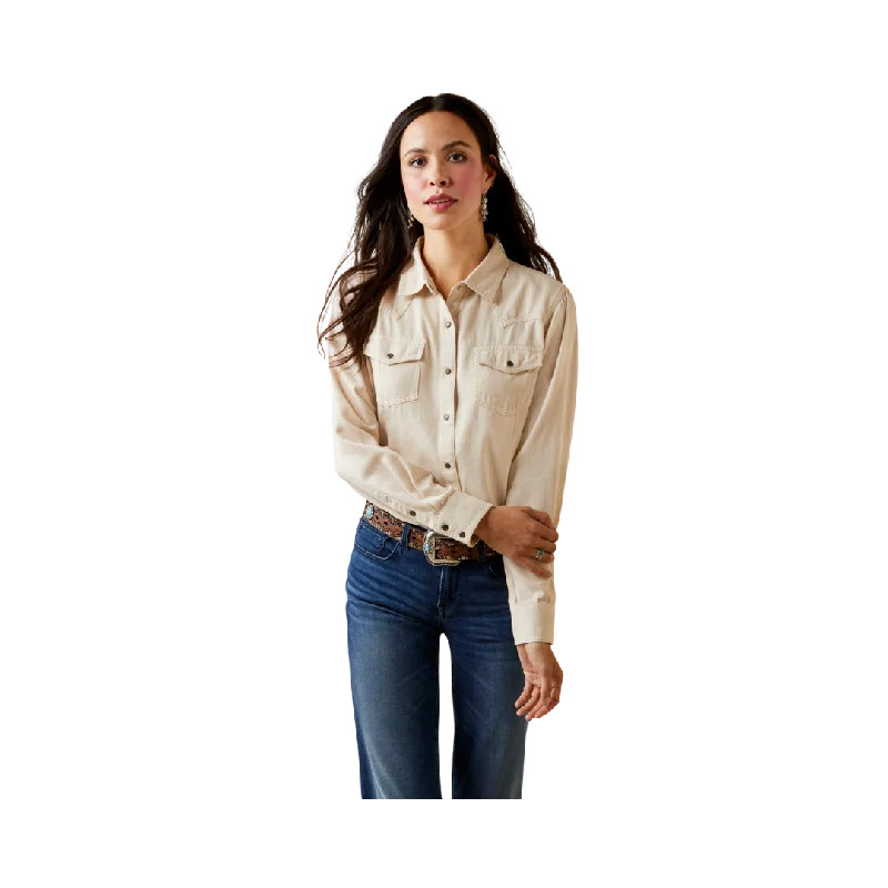 Ariat Women's REAL Jurlington Snap Shirt Nylon Fabric Polyester Fabric Spandex Fabric