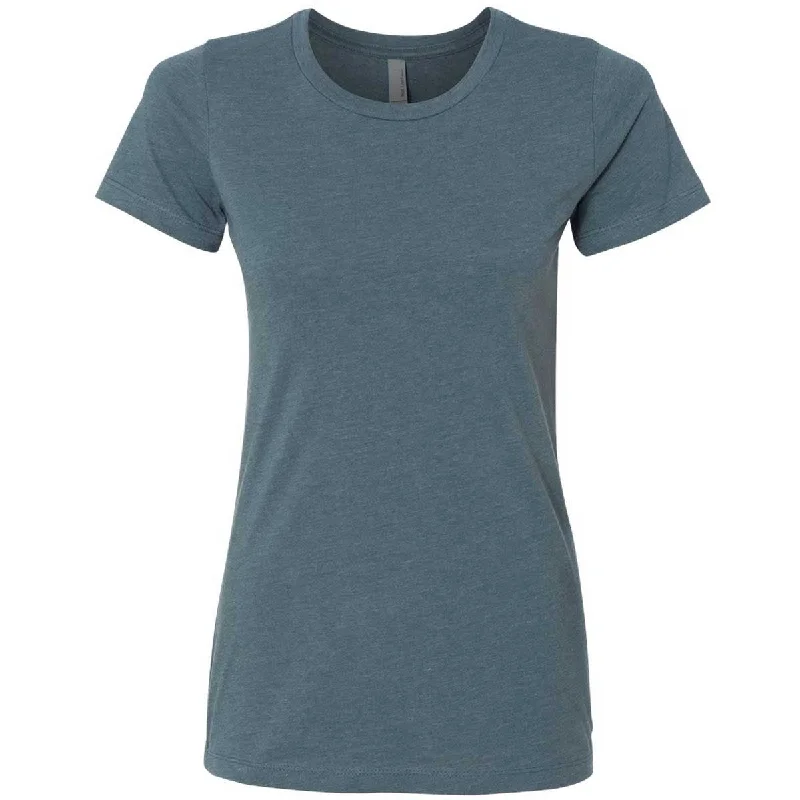 Next Level Women's Indigo CVC Crew Tee Chenille Blend Fleece Blend Nylon Blend