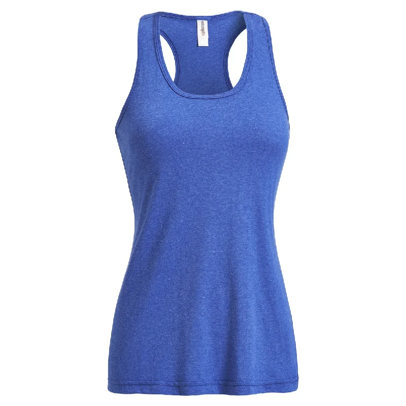 Expert Women's Dark Heather Royal Crunch Racerback Tank turquoise tank top