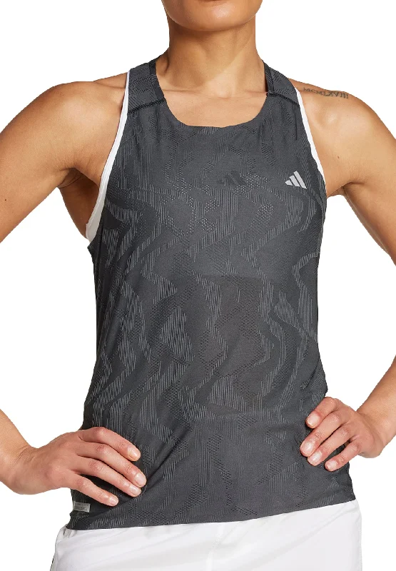 adidas Ultimate HEAT.RDY Engineered Womens Running Vest Tank Top - Grey comfortable tank top