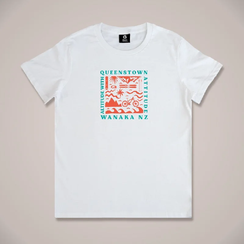 Altitude With Attitude Womens T-Shirt Graphic T-Shirt Round Neck Polyester
