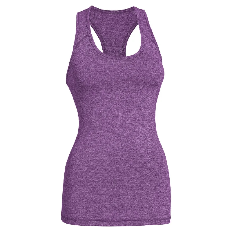 Expert Women's Purple Heather Eyelet Racerback Tank casual tank top