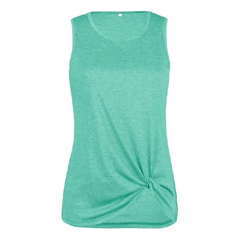 Aqua Twist Hem Tank sage tank top