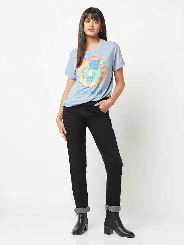 Aquarius Zodiac Sign T-shirt Fleece Nylon Spandex