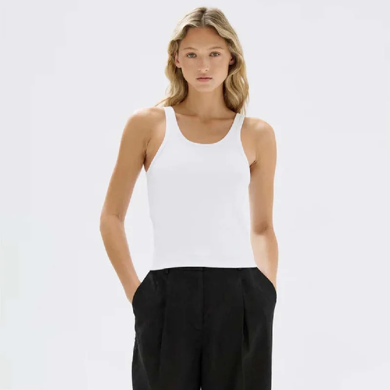 DREW RIB TANK | WHITE chic tank top