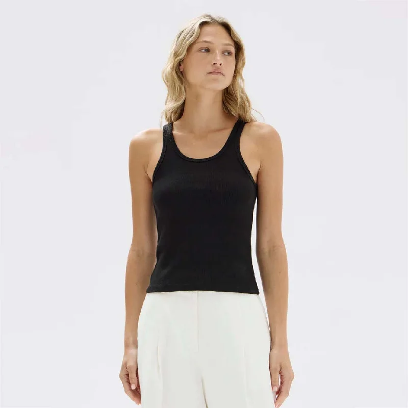 DREW RIB TANK | BLACK fashionable tank top