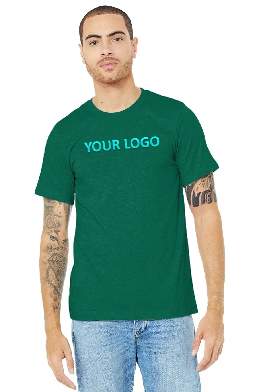 Bella Canvas Unisex Jersey T-Shirt, Heather Grass Green Mesh Canvas Denim