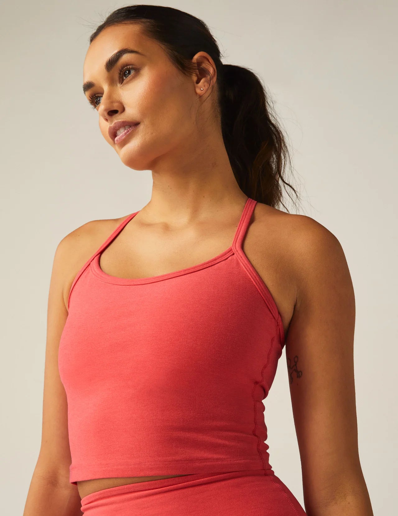 Beyond Yoga - Slim Racerback Cropped Tank- Assorted Colors cold shoulder tank