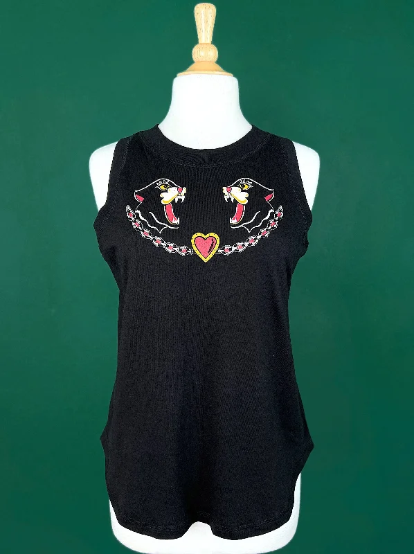 Black Cats Tank in Black athletic tank top