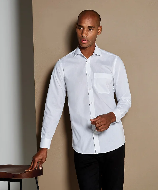 Black* - Poplin shirt long-sleeved (tailored fit) Iron Safe Non-Iron Wrinkle Free