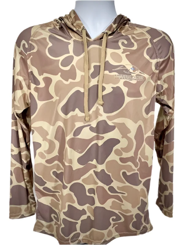 Performance Shirt with Hood and Flat Draw String Solid Print Embellished