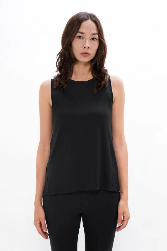 Brussel Tank Top FINAL SALE - Black Sand halter tank top