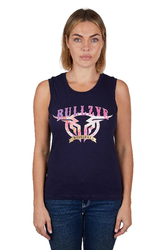 Bullzye Ladies Sunset Tank - Navy - B3S2501339 chic tank top