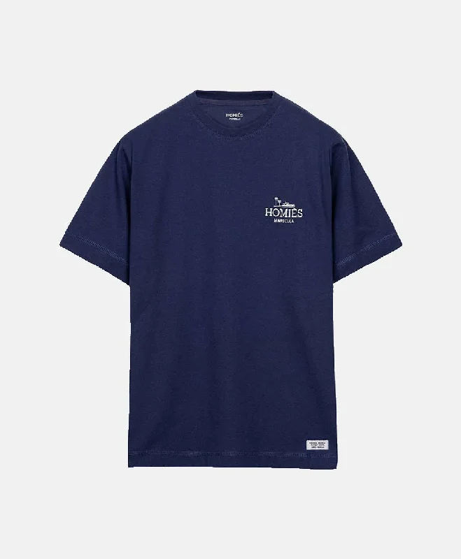 CLASSIC T-SHIRT NAVY  EMBROIDERY Layered Multi-layer Single Layer