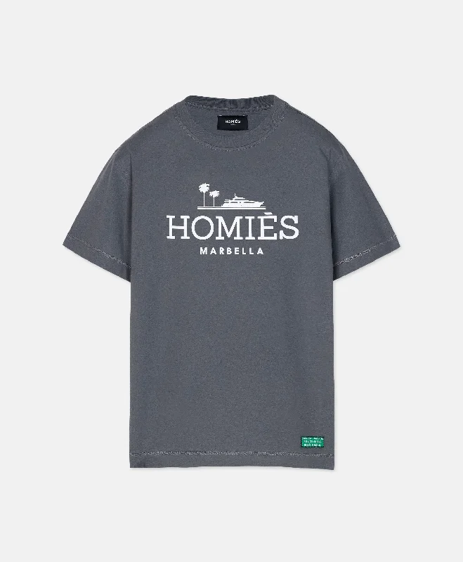 CLASSIC T-SHIRT SAUDI EDITION DARK GREY Collared Crew Neck Turtle Neck