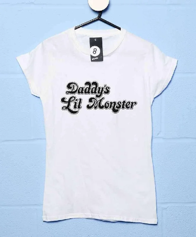 Daddys Lil Monster Womens Fitted T-Shirt Mesh Blend Leather Blend Suede Blend