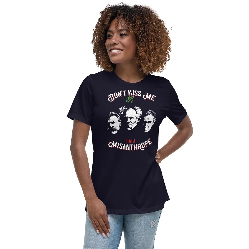Don't Kiss Me I'm A Misanthrope - Women's T-Shirt Cotton Fabric Linen Fabric Terry Fabric