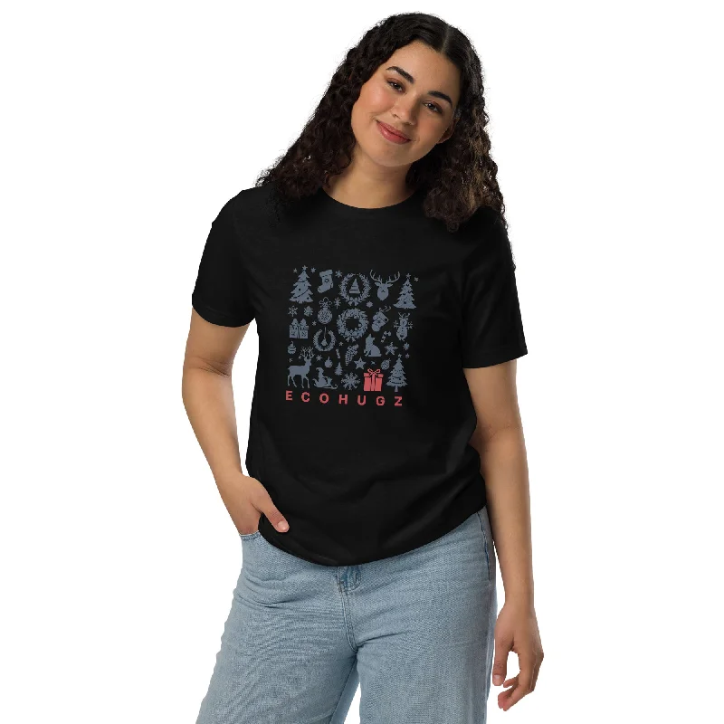 EcoHugz: A Green Christmas Graphics Women Staple Eco T-shirt Anti-Shrink Durable Soft