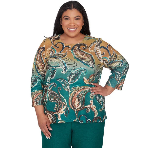 Emerald Isle Paisley Ombre Shirt Plus Size Plaid T-Shirt Polka Dot Checkered