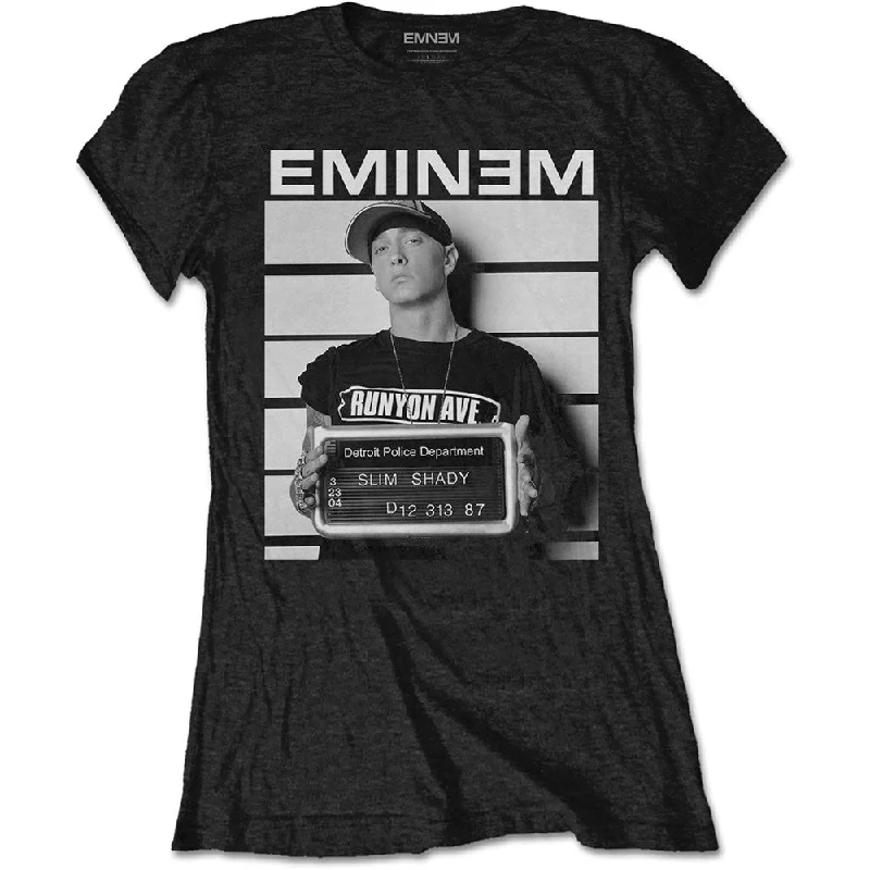 Eminem Arrest Ladies T-Shirt Embroidered Appliqued Beaded