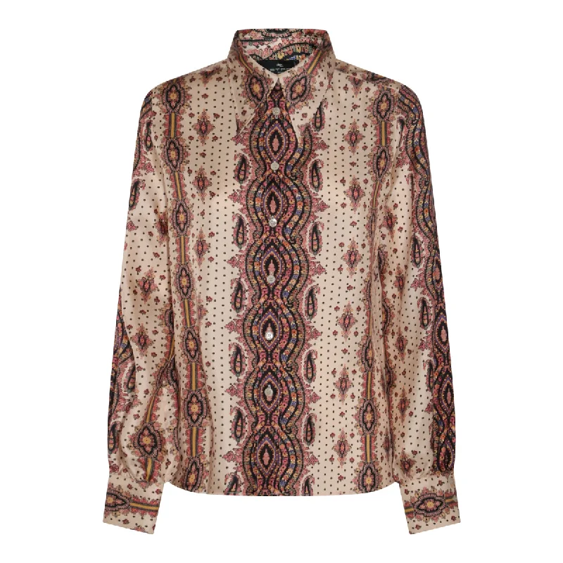 Etro Shirts White Real Fur Shearling Chenille