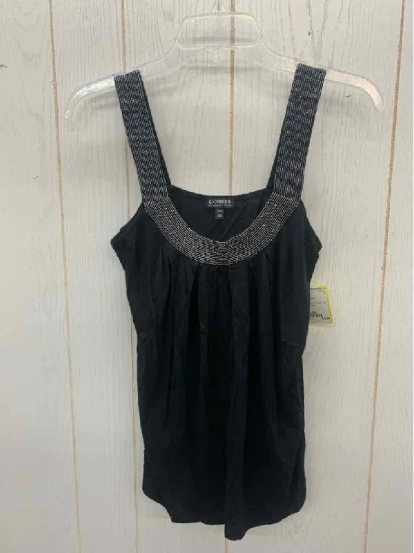 Express Black Womens Size XS Tank Top lace back tank