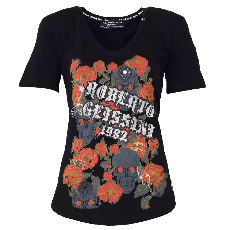 Flower T-Shirt Schwarz Layered Multi-layer Single Layer