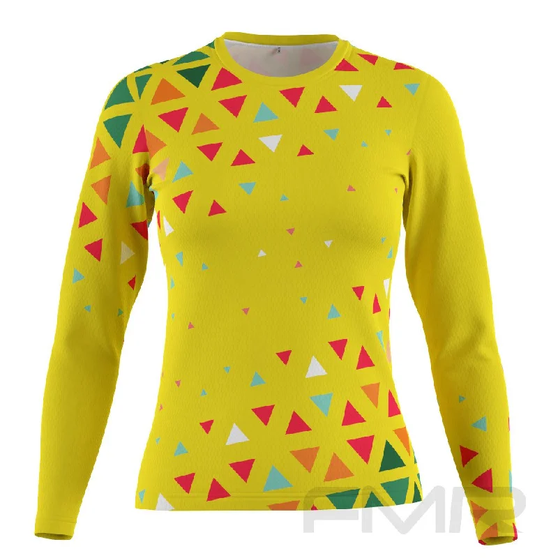 FMR Women's Triangle Technical Long Sleeve Running Shirt Chenille Blend Fleece Blend Nylon Blend