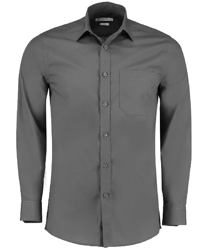 Graphite - Poplin shirt long-sleeved (tailored fit) Sequined Glittery Shiny