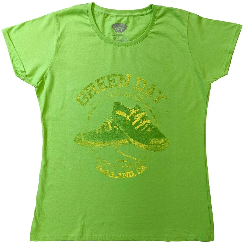 Green Day All Stars Ladies T-Shirt Beaded Sequined Faux Fur