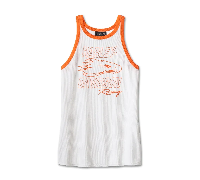 Harley-Davidson® Women's Screamin' Eagle Ribbed Tank - Bright White silver tank top