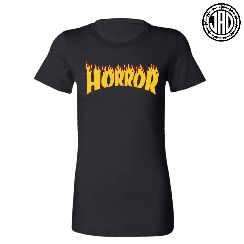 Horror Flames - Women's Tee Real Fur Shearling Chenille